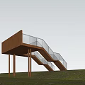 Modern viewing platform, landscape platform, landscape structure 3d model