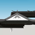 Traditional Chinese Architecture Roof Components With Decorative Eaves And Black Tiles