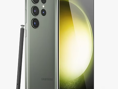 Samsung Green Smartphone With Multiple Rear Cameras Large Display And S Pen 3d model