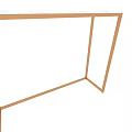 Elegant Modern Dining Table With Gold Metal Frame And White Tabletop