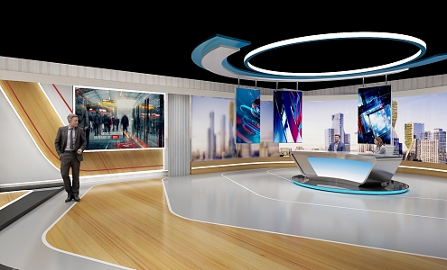 News Studio 3d model