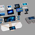 Modern all-in-one machine touch all-in-one machine automatic number picking machine number calling machine queuing machine intelligent machine equipment guide machine advertising machine 3d model