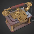 Vintage Daily Electrical Telephone Featuring Brass Decorations Wooden Base And Rotary Dial