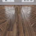 Wooden Floor Construction With Herringbone Pattern And Straight Planks Natural Grain 3d model