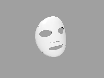 White Sheet Cosmetic Face Mask For Hydrating Skincare Beauty Routine 3d model