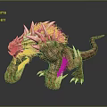 3D Rendered Ferocious Brown Monster Character With Sharp Spikes And Clawed Limbs