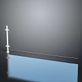 Modern Transparent Glass Fence With White Metal Posts And Reflective Surface Design