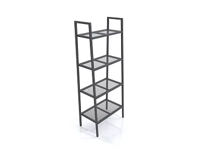 Black Metal Frame Shelving Unit With Multiple Mesh Tiers And Minimalist Design 3d model