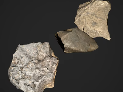 Rural Landscape Featuring Natural Stones With Textured Surfaces In Countryside Setting 3d model