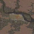 Birds Eye View Urban Planning With Skyscrapers Green Spaces Water Features And Mountains