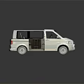 White Commercial Van With Open Doors And Interior Storage Compartments 3d model