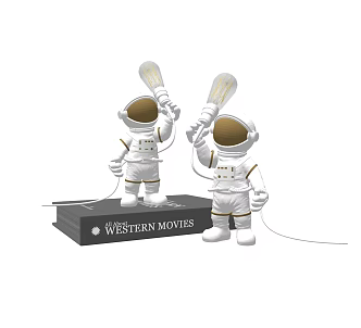 Modern Table Lamp Doll Astronaut Night Light Ornaments Astronaut Spaceman 3d model