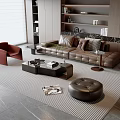 Italian sofa and coffee table combination 3d model