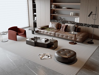 Italian sofa and coffee table combination 3d model