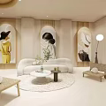 Modern Wedding Dress Store Interior With Curved Structures Light Tones And Display Area