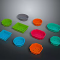 Colorful Plastic Plant Pots In Assorted Colors Various Shapes With Drainage Holes