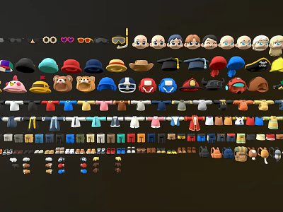 Assorted Fashionable Hats and Clothing Apparel for Various Casual Style Needs 3d model
