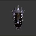 Futuristic Vehicle With Multiple Exhaust Pipes Metallic Body And Leather Seat