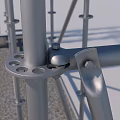 Industrial Scaffolding Structure With Metal Frames And Safety Panels For Construction