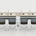 Modern Conference Table and Chair School Training Table and Chair Conference Table Folding Long Table Lecture Hall Activity Table and Chair 3d model