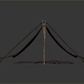 Traditional Outdoor Tent Furniture With Wooden Poles Fabric Cover And Wooden Pegs