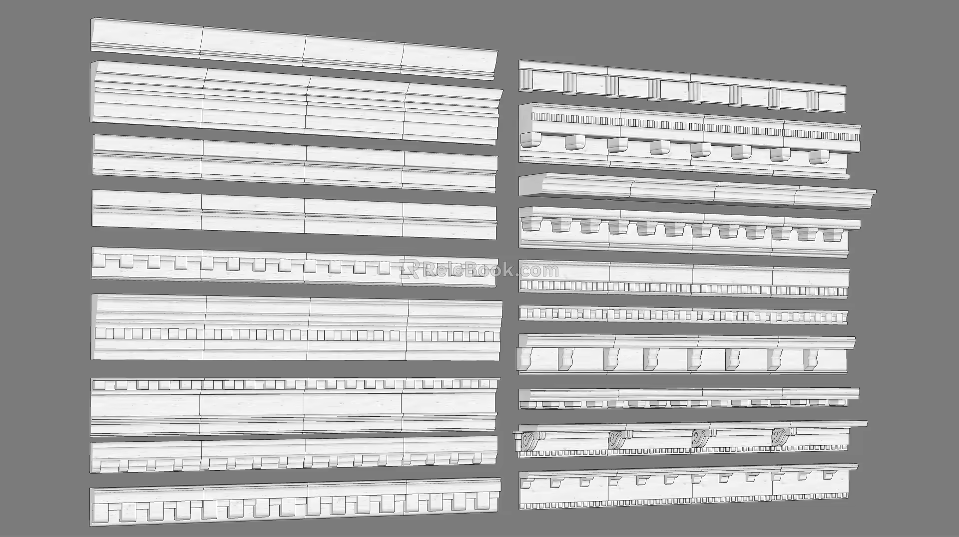 European-style gypsum line ceiling line gypsum line skirting line 3d model