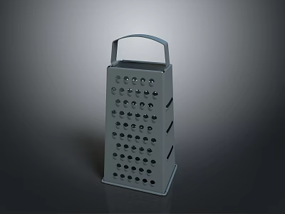 Stainless Steel Kitchen Grater With Handle And Multiple Holes For Food Preparation 3d model