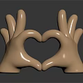 Elegant Golden Hand Shaped Heart Decorative Ornament Set for Modern Home Decor Accent