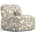 Stylish Brown Leather Single Chair With Basketball On Comfortable Seat