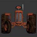 Vintage Red Tractor Classic Farm Equipment With Large Wheels And Retro Design