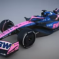 Pink And Blue F1 Car With BWT Logo Racing Design And Aerodynamic Features