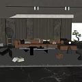 Modern Living Room Interior Design With Brown Sofa Coffee Table And Decorative Wall Plants