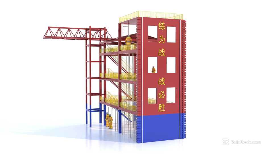 Firefighting Equipment Training Tower with Multi level Structure and Safety Training Facilities 3d model 