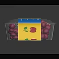 Fresh Juicy Cherries in Transparent Plastic Container with Yellow And Blue Label