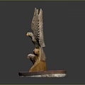 Eagle Sculpture Decorative Furniture Ornament With Spread Wings And Pink Base