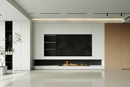Modern TV background wall 3d model
