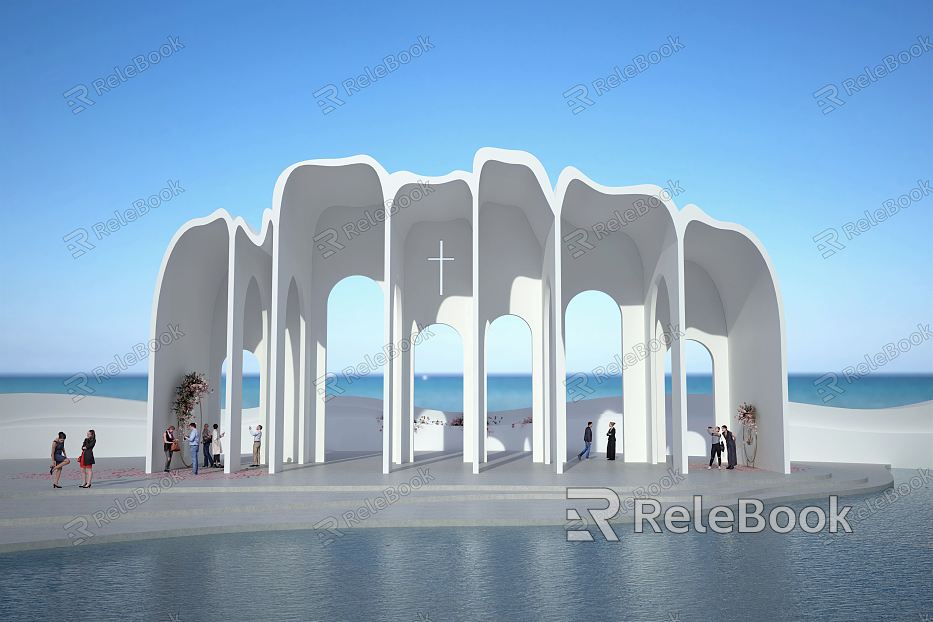 Modern Pavilion Seaside White Pavilion model