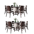 New Dining Table and Chair Combination 3d model