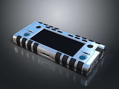 Rugged Portable Computer With Metallic Casing Multiple Ports Built In Display And Ventilation Holes 3d model