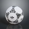 Adidas Soccer Ball With White Surface And Black Geometric Patterns And Logo