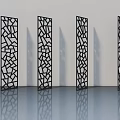 Modern Decorative Swing Doors With Geometric Cutout Patterns In Black For Interior Design