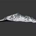 Snow Mountain Terrain Pattern Printed On Square Fabric With Realistic Topographic Details