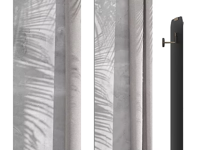 Minimalist Wall Mirror With Black Frame And Plant Shadow On Textured Surface 3d model