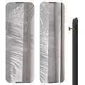 Minimalist Wall Mirror With Black Frame And Plant Shadow On Textured Surface