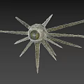 Unique Mysterious Fantasy Creature With Large Green Eye And Multiple Long Tentacles