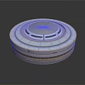 Circular Multi Layered Structure Design With White Exterior And Golden Trim
