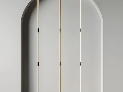 Slender Light Colored Floor Lamps in Gray Arch Frame with Modern Design 3d model