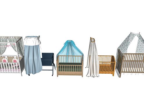 Modern Crib Newborn Bed Children's Bed Children's Furniture Children's Cradles Bed 3d model