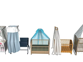 Modern Crib Newborn Bed Children's Bed Children's Furniture Children's Cradles Bed 3d model