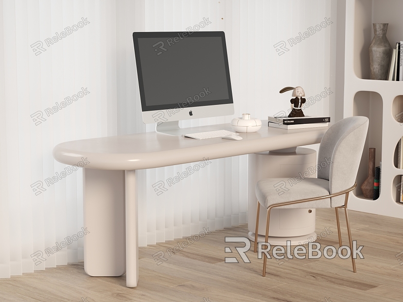 Desk Computer Decorative Cabinet Single Chair model